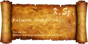 Kalapos Szebáld névjegykártya